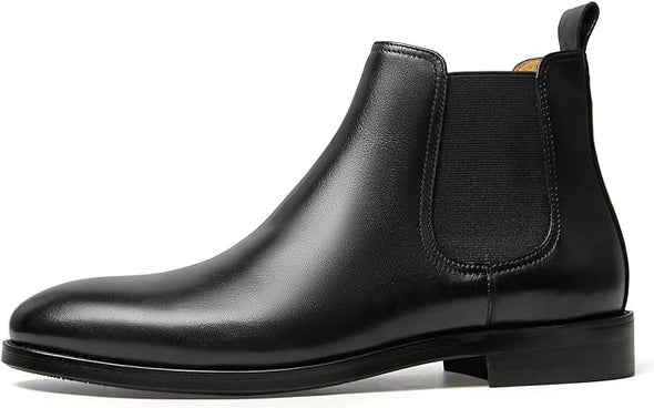 Mens Chelsea Boots Lace-up Chukka Ankle Boot Leather Dress Boots for Men