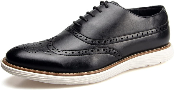 Men's Casual Oxford Dress Shoes Classic Modern Business Lace-up Wingtip Shoes
