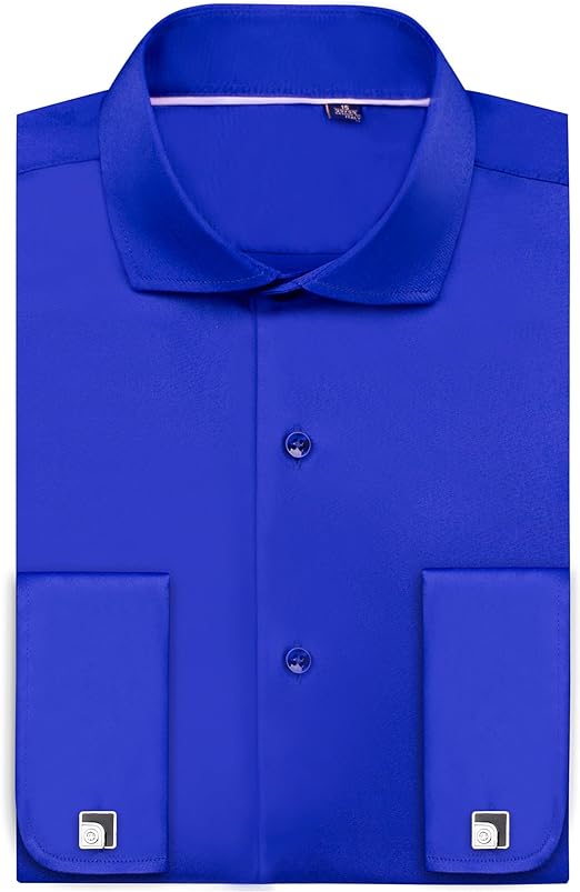 French Cuff Regular Fit Dress Shirts (Cufflink Included)