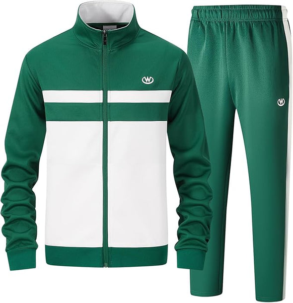 Men's Casual 2 Piece Tracksuit Sets Long Sleeve Full Zip Jacket and Sweatpants Sport Outfits Sweatsuits