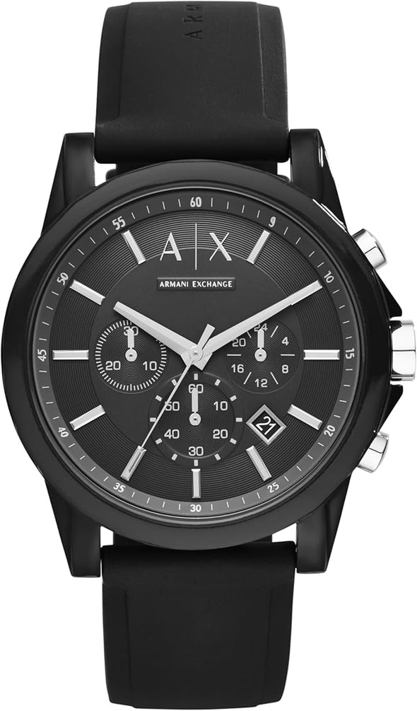 AX Armani Exchange Chronograph Watch for Men with Leather, Stainless Steel Watch