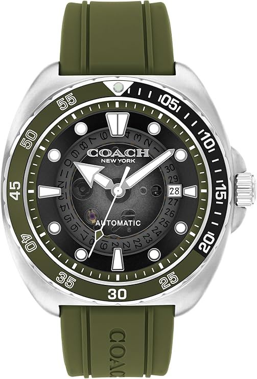 COACH Charter Men's Quartz Chronograph Watch, Silicone Strap, Water-Resistant