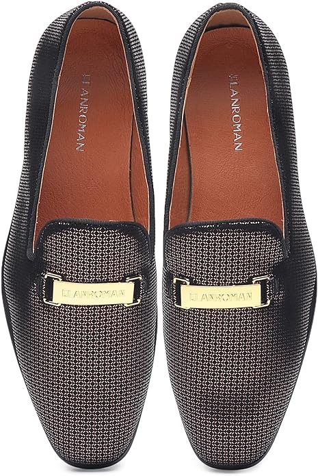 Men's Gold Buckle Loafers Fashion Pull-on Penny Party Wedding Shoes