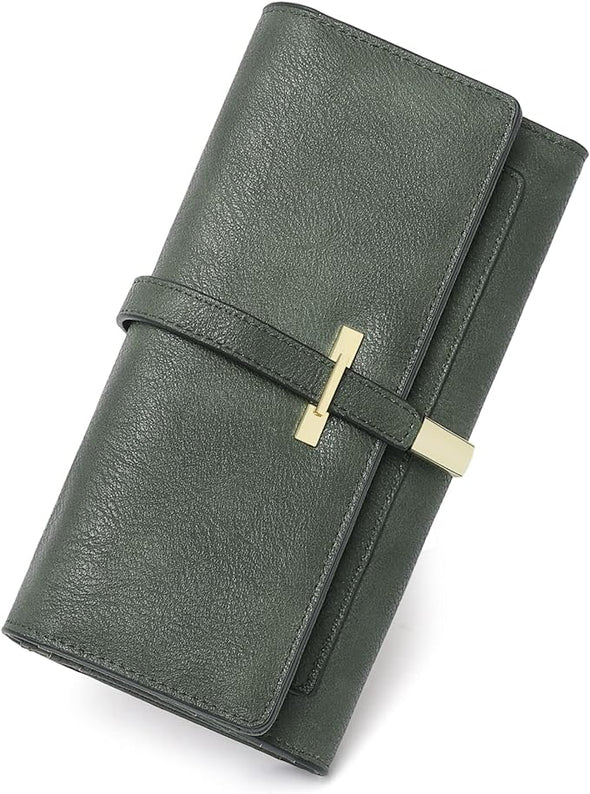 Women Wallet Leather Trifold Large