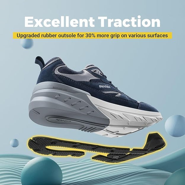 FitVille Wide Walking Shoes for Men Extra Wide Width Sneakers with Arch Support for Flat Feet Heel Pain Relief Plantar Fasciitis