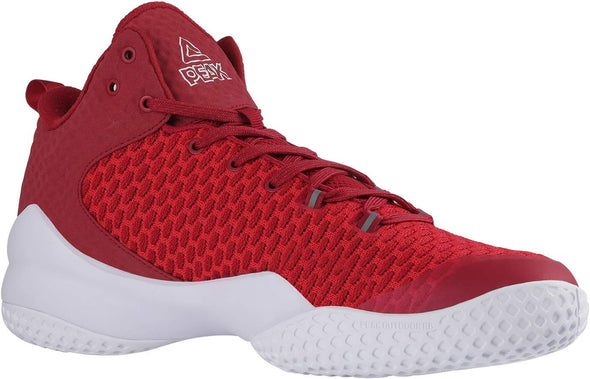 PEAK High Top Mens Basketball Shoes Lou Williams Streetball Master Breathable Non Slip Outdoor Sneakers Cushioning Workout Shoes for Fitness