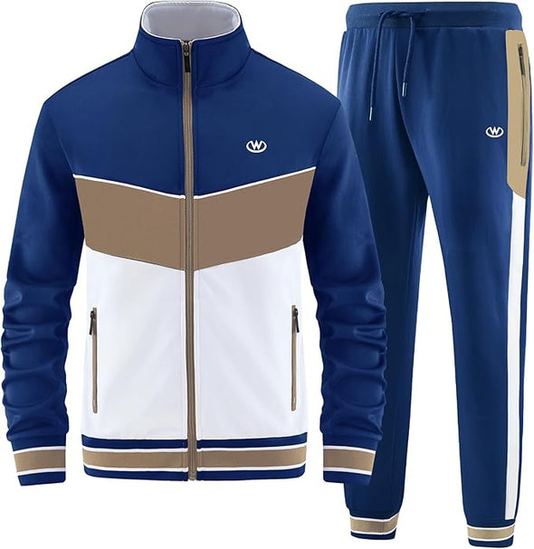 Men's Casual 2 Piece Tracksuit Sets Long Sleeve Full Zip Jacket and Sweatpants Sport Outfits Sweatsuits