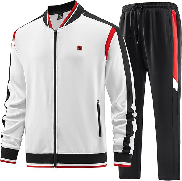 Men's Casual 2 Piece Tracksuit Sets Long Sleeve Full Zip Jacket and Sweatpants Sport Outfits Sweatsuits
