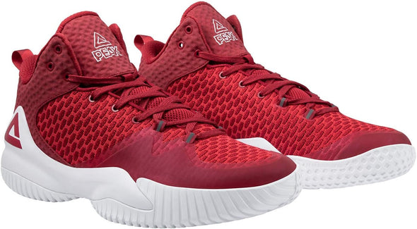 PEAK High Top Mens Basketball Shoes Lou Williams Streetball Master Breathable Non Slip Outdoor Sneakers Cushioning Workout Shoes for Fitness