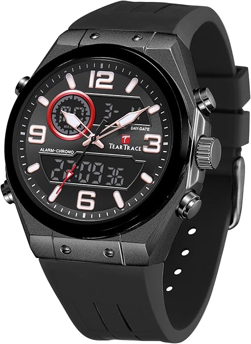 Watches for Men Luxury Quartz Chronograph 3ATM Waterproof Sport Wrist Watches Multifunctional with Silicone Strap Casual Mens Watches