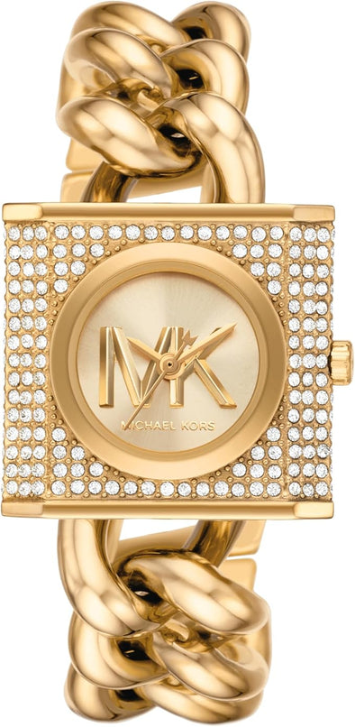 Michael Kors MK Chain Lock Women's Watch, Stainless Steel Crystal Watch for Women