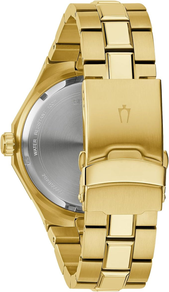 Bulova Men's Classic Stainless Steel 3-Hand Date Quartz Watch with Diamonds