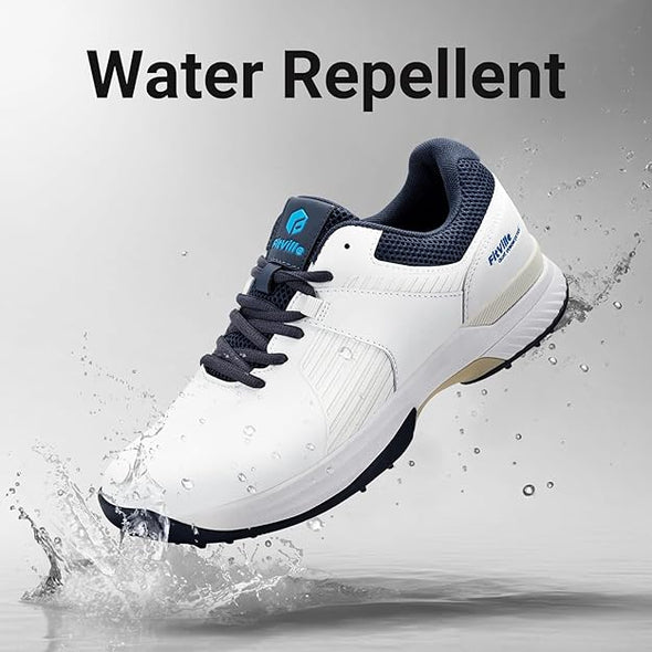 FitVille Extra Wide Mens Golf Shoes Waterproof, Professional Outdoor Spiked Golf Shoes for Men