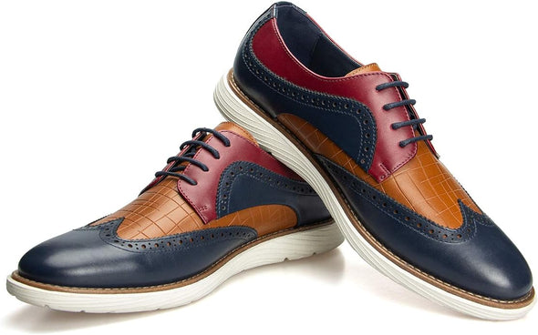 Men's Oxford Shoes,Dress Shoes Lace-up Wingtip Brogue Shoe Mens Lightweight Fashion Shoes.