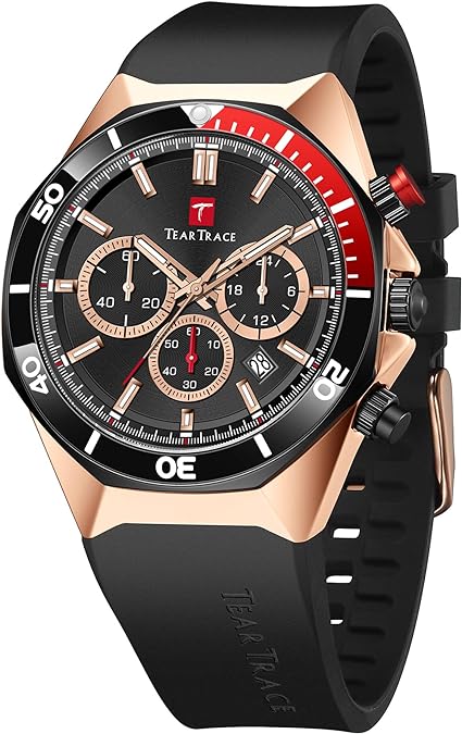 Watches for Men Luxury Quartz Chronograph 3ATM Waterproof Sport Wrist Watches Multifunctional with Silicone Strap Casual Mens Watches