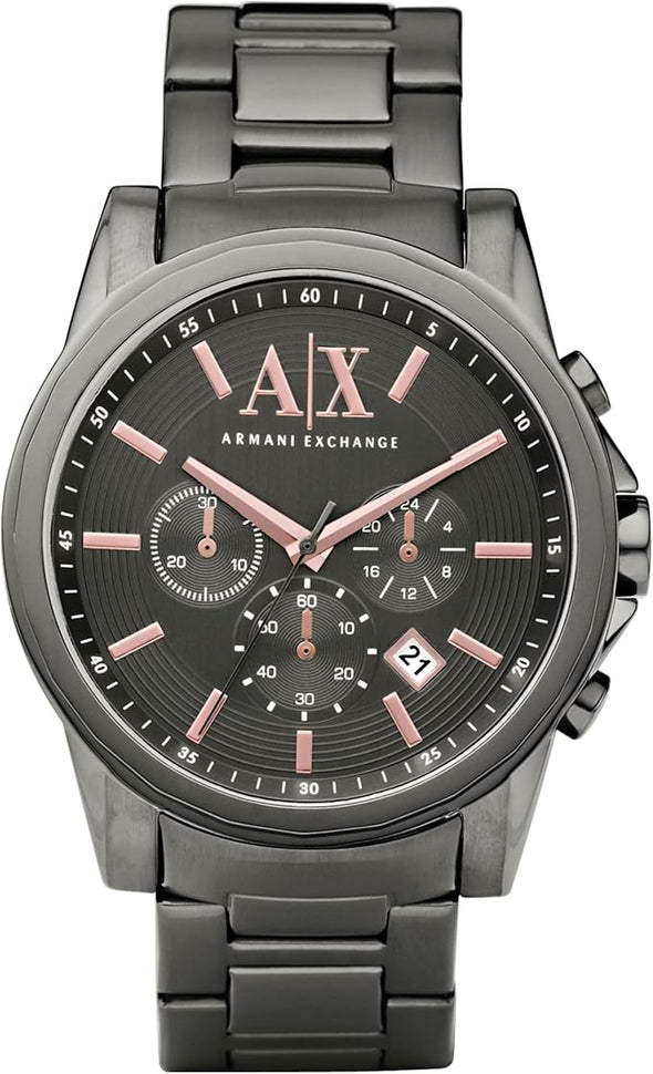 AX Armani Exchange Chronograph Watch for Men with Leather, Stainless Steel Watch
