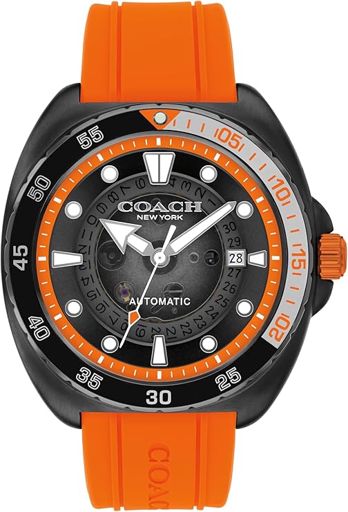 COACH Charter Men's Quartz Chronograph Watch, Silicone Strap, Water-Resistant