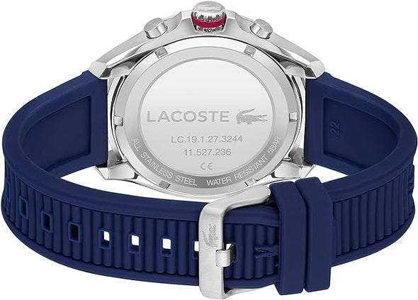 Lacoste Tiebreaker Men's Quartz Chronograph Stainless Steel Case With Blue Silicone Strap