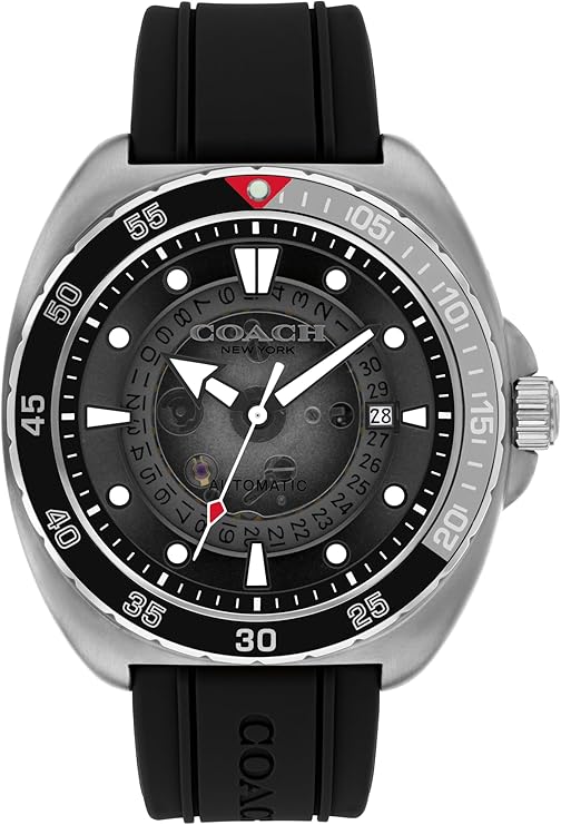 COACH Charter Men's Quartz Chronograph Watch, Silicone Strap, Water-Resistant
