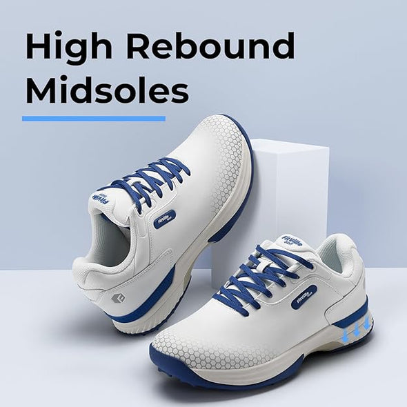 FitVille Wide & Extra Wide Mens Golf Shoes Professional Outdoor Waterproof Spiked Golf Shoes for Men