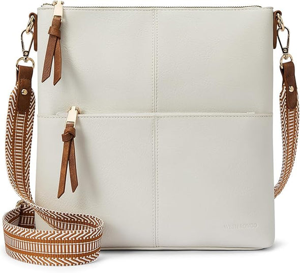 Crossbody Purses for Women Medium Shoulder Bag Vegan Leather Handbags with Guitar Strap