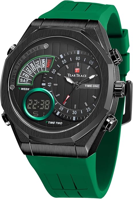 Watches for Men Luxury Quartz Chronograph 3ATM Waterproof Sport Wrist Watches Multifunctional with Silicone Strap Casual Mens Watches