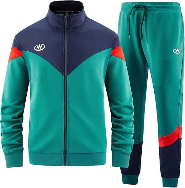 Men's Casual 2 Piece Tracksuit Sets Long Sleeve Full Zip Jacket and Sweatpants Sport Outfits Sweatsuits