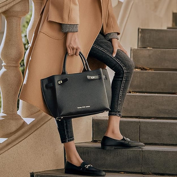 VICTORIA HYDE Tote Bag for Women Large PU Leather Shopper Handbags Vegan Travel Shoulder Bags for Women and Mom Best Gift