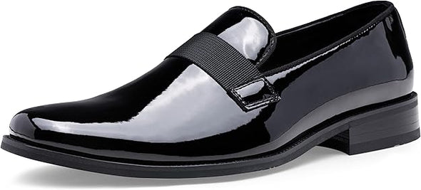 Men's Tuxedo Shoes Black Dress Shoes for Men Business Formal Mens Loafers Slip On