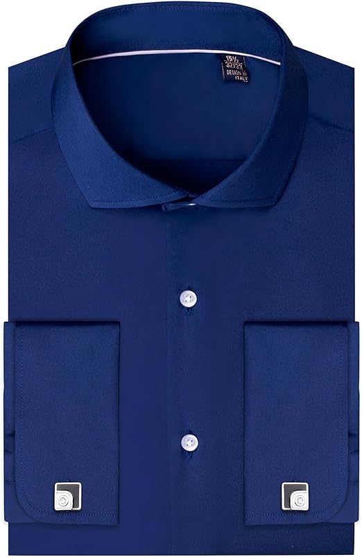 French Cuff Regular Fit Dress Shirts (Cufflink Included)