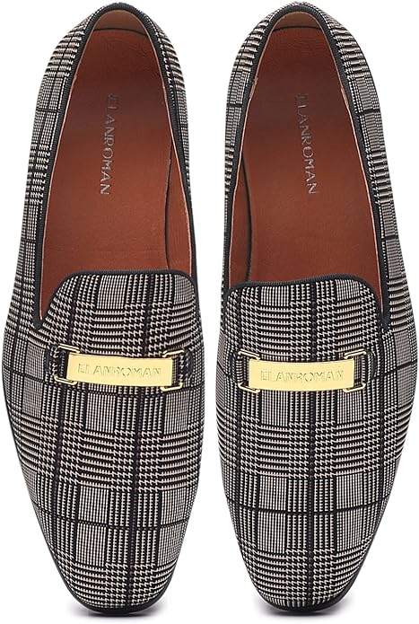 Men's Gold Buckle Loafers Fashion Pull-on Penny Party Wedding Shoes