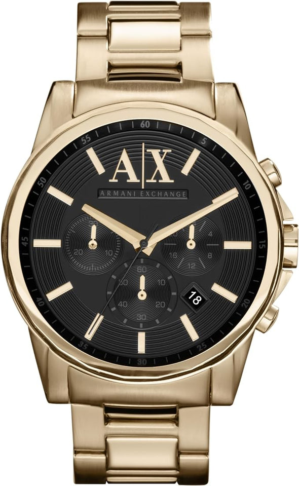 AX Armani Exchange Chronograph Watch for Men with Leather