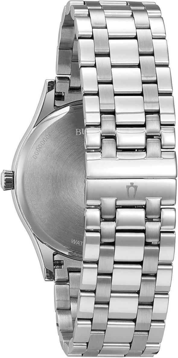 Bulova Men's Classic Stainless Steel 3-Hand Date Calendar Quartz Watch