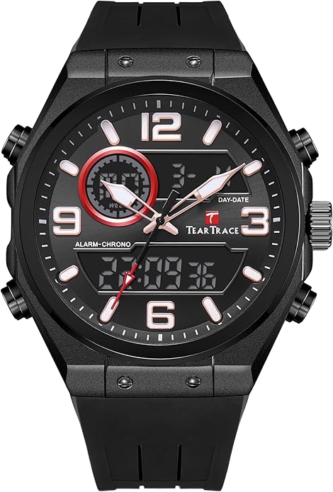 Watches for Men Luxury Quartz Chronograph 3ATM Waterproof Sport Wrist Watches Multifunctional with Silicone Strap Casual Mens Watches