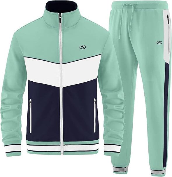 Men's Casual 2 Piece Tracksuit Sets Long Sleeve Full Zip Jacket and Sweatpants Sport Outfits Sweatsuits