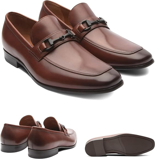 Mens Shoes. Dress Leather Shoes, Leather Bit Loafers.