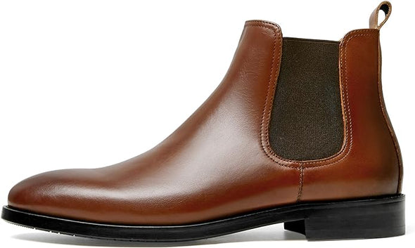 Mens Chelsea Boots Lace-up Chukka Ankle Boot Leather Dress Boots for Men