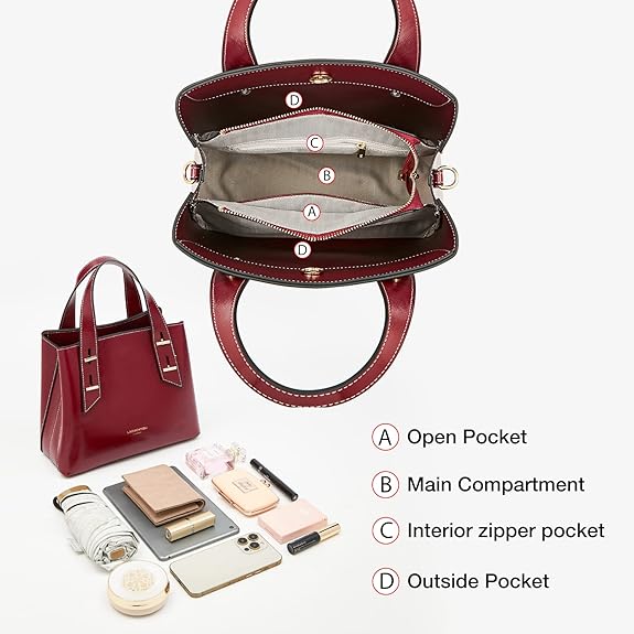 Women Crossbody Handbags Cow Leather Satchel Handbags for Women Top-handle Shoulder Tote Purses