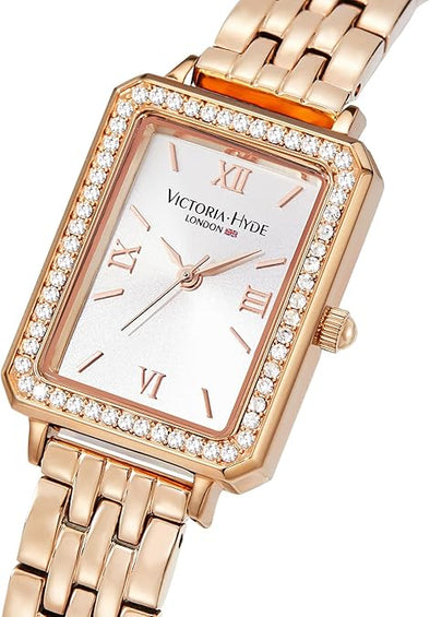 VICTORIA HYDE Rectangular Rose Gold Watches for Women