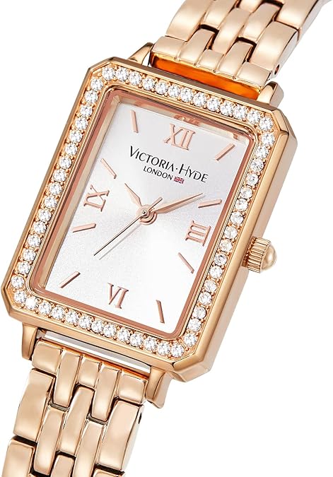 VICTORIA HYDE Rectangular Rose Gold Watches for Women