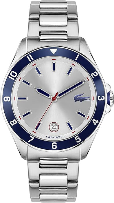 Lacoste Tiebreaker Men's Quartz Stainless Steel and Bracelet Watch, Color: Silver