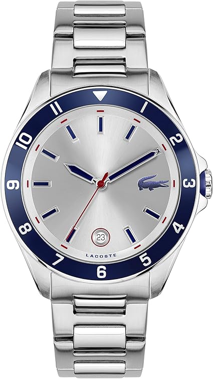 Lacoste Tiebreaker Men's Quartz Stainless Steel and Bracelet Watch, Color: Silver