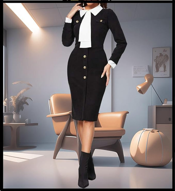 Women's Elegant Dress Sexy Clubwear Casual Fashion Pencil Outfits Bodycon Maxi Wear to Work Dresse