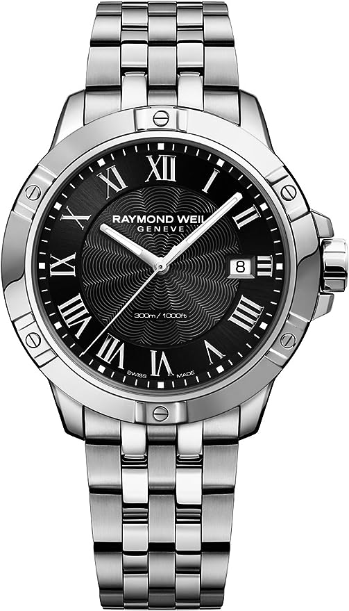 RAYMOND WEIL Tango Classic Men's Watch, Quartz, Black Dial, Roman Numerals, Stainless Steel Bracelet