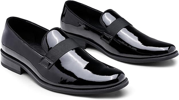 Tuxedo Black Dress Shoes for Men Business Mens Loafers Slip On