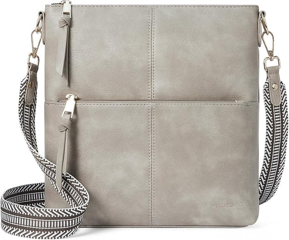 Crossbody Purses for Women Medium Shoulder Bag Vegan Leather Handbags with Guitar Strap