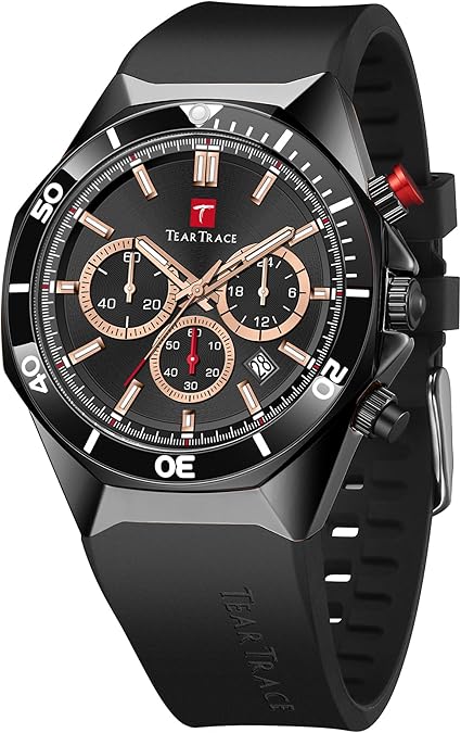 Watches for Men Luxury Quartz Chronograph 3ATM Waterproof Sport Wrist Watches Multifunctional with Silicone Strap Casual Mens Watches