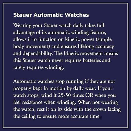 Stauer Automatic Watches for Men – Men Watches w/3 Interior Day, Date & 24-hour Clock Dials – Mens Watches w/Stainless Case & Black Leather Band – Water Resistant Watch for Men