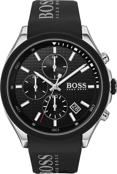 BOSS Men's Stainless Steel Quartz Watch with Silicone Strap