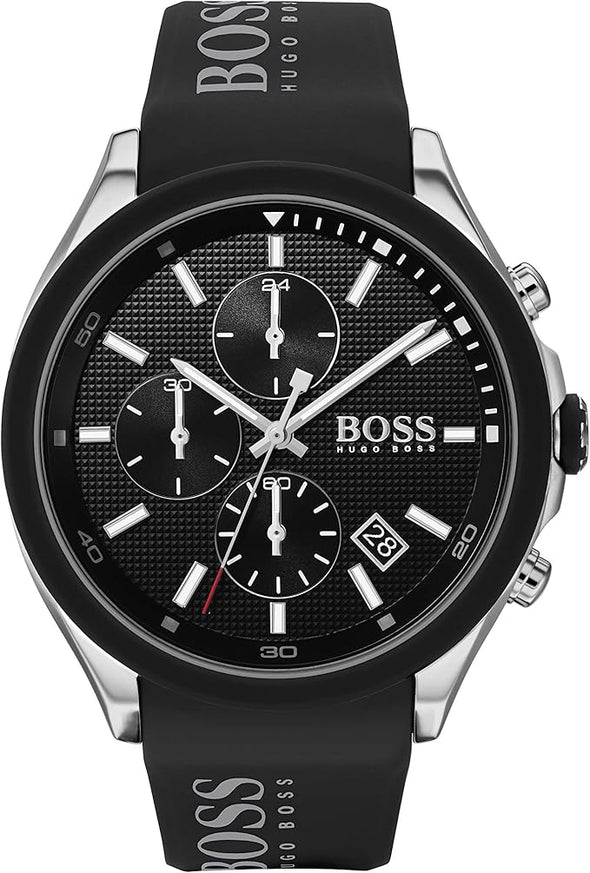 BOSS Men's Stainless Steel Quartz Watch with Silicone Strap